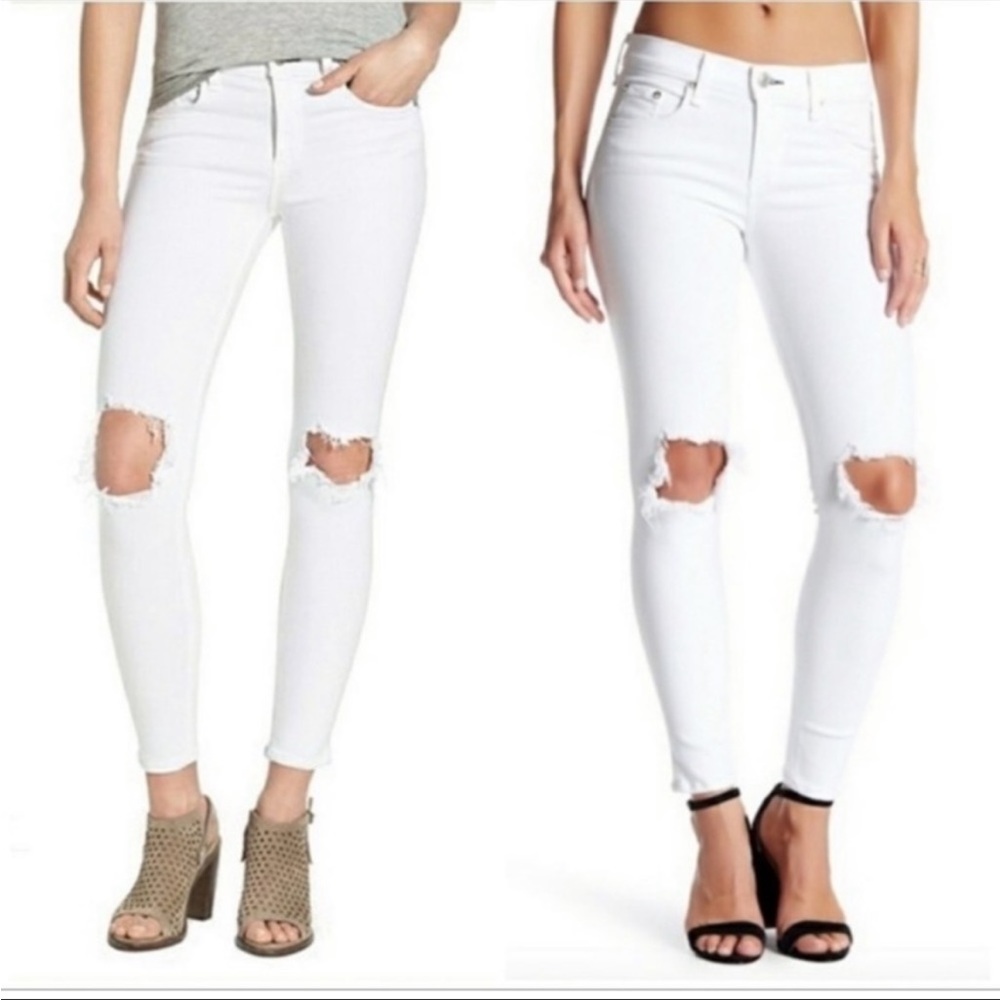 Rag & Bone Distressed Ripped Skinny Jeans “Capri”